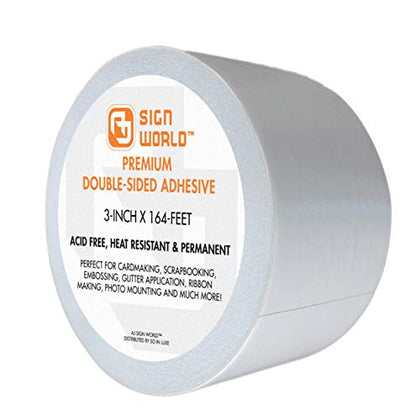 Best 3" Ultra-Thin Permanent Double-Sided Tape for Arts, Crafts, Photography, Scrapbooking, Tear-by-Hand, Paper Backing, Documents, All Purpose (3-Inch by 164-Feet/55 Yards) - size: 3-Inch Ultra-Thin