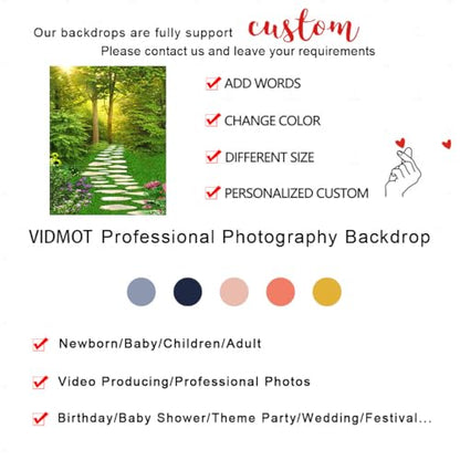 Spring Scenery Backdrop 8x10ft Forest Path Sunshine Flower Photography Background Natural Scenery Photo Shoot Props Portrait Pet Photo Photography Backdrop - size: 8x10ft