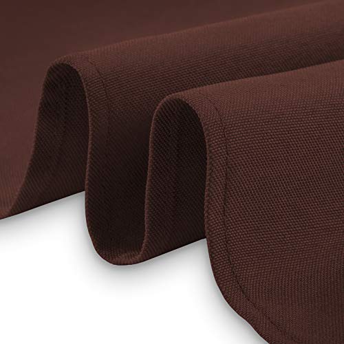 Lann's Linens - 120" Round Premium Tablecloth for Wedding/Banquet/Restaurant - Polyester Fabric Table Cloth - Chocolate Brown - color: Chocolate, size: 120" (Round)