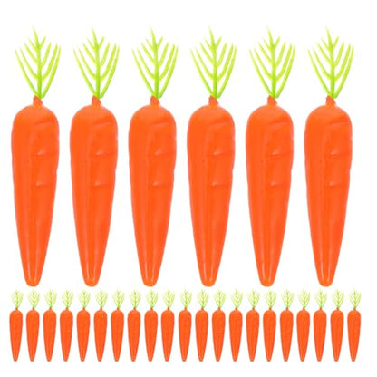 LUOZZY 150pcs Mini Artificial Carrot Decorations Funny Foam Fake Vegetables for Easter Home Kitchen Party DIY Photography Props