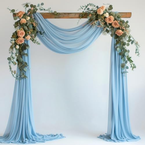 Wokceer Wedding Arch Draping Fabric 28.7" x 20FT Baby Blue Sheer Drapes Backdrop Arch Draping Fabric for Wedding Ceremony Birthday Party Bridal Shower Decoration - color: Baby Blue, size: 1 Panel