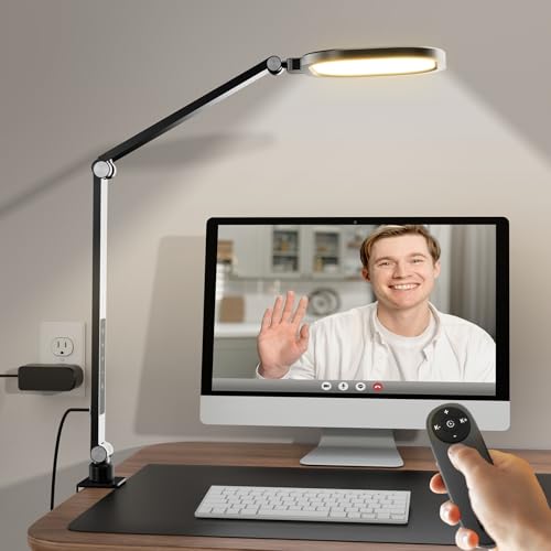 1Pack Video Conference Lighting, Zoom Lighting for Computer with Clamp, 30 Light Modes, Eye-Caring Swing Arm Desk Light with Memory & Timing Func for Home Office, Video Call, Video Conferencing - size: Clamp 1 Pack