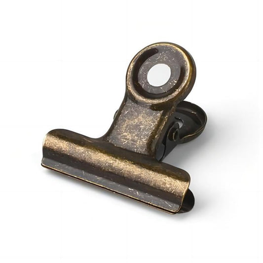 Antique Brass Small Bulldog Clips - Coideal 30 Pack Mini Hinge Clip 0.87 Inch Metal Binder Paper Clips Money Clamps for Tags Bags, Shops, Office and Home Kitchen (Bronze, 22mm) - color: Brass