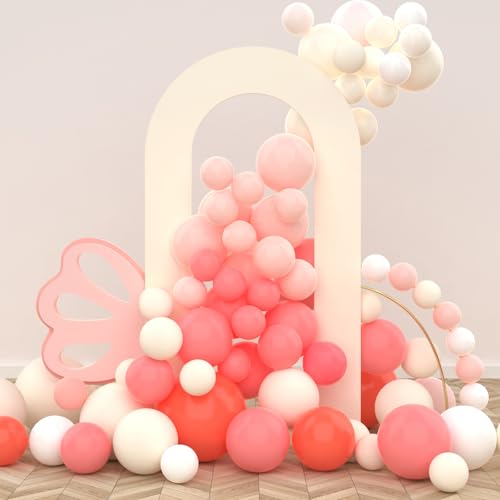 LEBENGURU Upgraded 7.2FT Open Arch Backdrop Cover,Beige Spandex Fitted Round Top Wedding Arches,Double-Sided U-Shaped Arch Chiara Stand Covers for Birthday Party Baby Shower Banquet Balloon Décor - color: Ivory