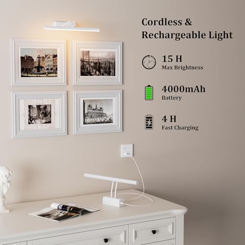Battery Operated Picture Light for Wall, White - color: White, size: 13.8Inch