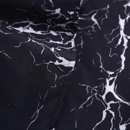 MAG Black Marble, Super Soft Microfiber Bed Sheet 4PC, Marble Bedding Sheet Set Included 1 Fitted Sheet with 2 Pillowcases, 14 Inches Deep (Full, Black) - color: Black-marble, size: Full