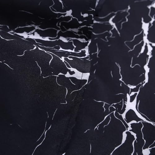 MAG Black Marble, Super Soft Microfiber Bed Sheet 4PC, Marble Bedding Sheet Set Included 1 Fitted Sheet, 1 Flat Sheet with 2 Pillowcases, 14 Inches Deep (Queen, Black) - color: Black-marble, size: Queen