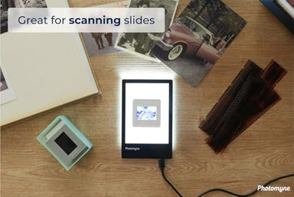 Photomyne A7 Mini Light Pad Backlight Portable Hands-Free Ultra-Thin Ultimate Brightness for Supporting Photo Slides and Film Negative Scanning (Includes USB-C Adapter) - Black (Small) - style: Mini