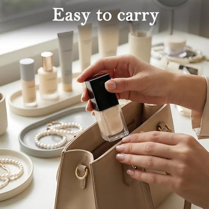 2PCS 15ml/0.5oz Empty Refill Square Glass Cosmetic Pump Bottles Clear Lotion Containers with Black Pump Head Makup Travel Vials for Foundation Cleanser Essential Oils Liquids Cream