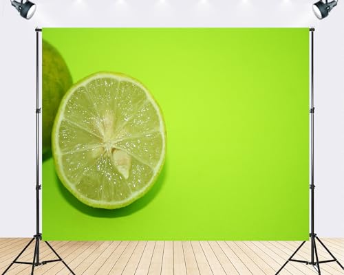 Trykid 6x4ft Fresh Lime Slice Backdrop Green Rind Citrus Fruit Scene Photography Background Food Themed Event Party Decoration Tapestry Photo Booth Prop Fabric - size: 6x4ft