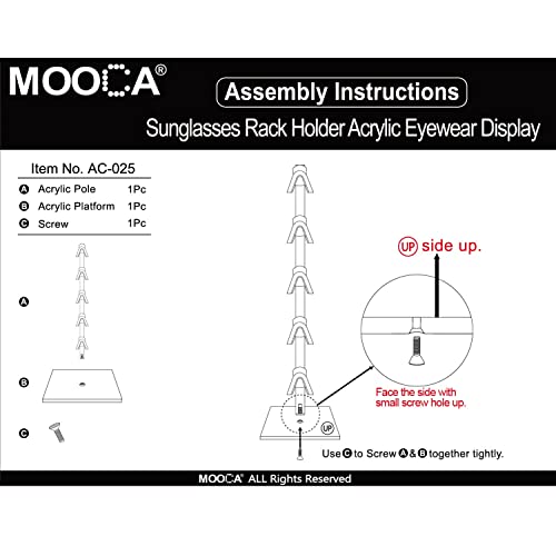 MOOCA 2 Pcs Set Premium Acrylic Sunglass Organizer, Glasses Holder, Sunglass Holder, Glasses Stand, Eye Glass Holder, 5 Frames for Each - color: 5 Frame Stand, 2 pcs