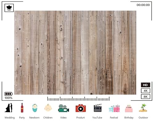 Trykid 12x10ft Natural Wood Plank Texture Brown Beige Backdrop Rustic Wooden Surface Photography Background Home Wall Decor Tapestry Party Decoration Photo Studio Prop Fabric - size: 12x10ft