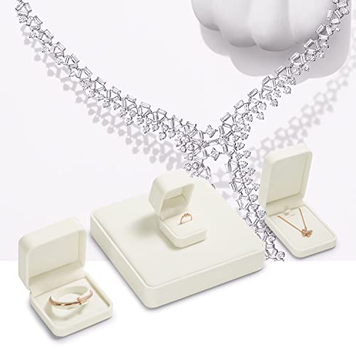 Oirlv Velvet Big Necklace Gift Box Pearl Necklace White Jewelry Box - style: Big Necklace Box