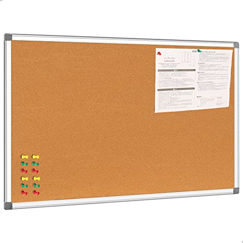 Cork Bulletin Board, Bulletin-Boards, Notes Board, Memo Board, 18 x 24inch, Silver Aluminum Frame - size: 18*24“
