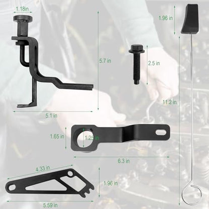 Timing Belt Tools Compatible with Ford 4.6L/5.4L 3V Engine Valve Spring Compressor Cam Phaser Holding Timing Chain Locking Wedge Crankshaft Positioning Wrench Holder Pulley Bolt Tool Set - style: 6PCS Timing Tool Kit for Ford