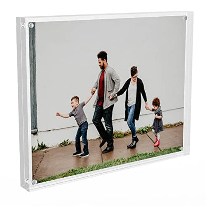 Sezanrpt Acrylic Picture Frames 8x10 Inches, Photo Frame for Love Memories, Family Happiness, Pet Pictures, Stamps Collection, Cash, Specimen Display, Two 8x10 Acrylic Block in 12mm + 12mm - size: 8'' x 10''