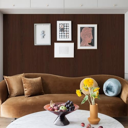 Abyssaly Wood Contact Paper, Red Brown Wood Peel and Stick Wallpaper, Self Adhesive Removable Wooden Look Grain Contact Paper for Cabinets Drawer Countertop 11.8 in X 78.7 in - color: Red Brown, size: 11.8" x 78.7"