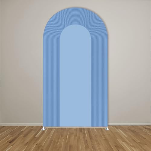Ripples Arch Backdrop Cover Spandex Background for Baby Birthday Baby Shower Wedding Party Decoration (Blue Ripples,6x2.6ft) - color: Blue Ripples, size: 6x2.6ft