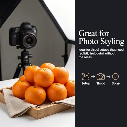 HAKSEN 12 PCS Fake Oranges, Artificial Fruits for Decoration Lifelike Fake Fruit Faux Oranges for Home Kitchen Cabinet Decor Photography Prop