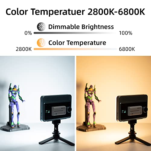 VILTROX 18W 2800K-6800K CRI 95+ On Camera LED Panel Video Light, 1800LUM Smartphone Control LED Key Light, Dimmable Photography Fill-in Lamp 10 Lighting Effects for Photography YouTube Tiktok - size: 18W CCT & Bluetooth