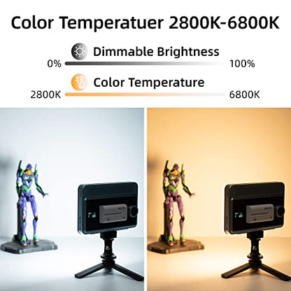 VILTROX 18W 2800K-6800K CRI 95+ On Camera LED Panel Video Light, 1800LUM Smartphone Control LED Key Light, Dimmable Photography Fill-in Lamp 10 Lighting Effects for Photography YouTube Tiktok - size: 18W CCT & Bluetooth