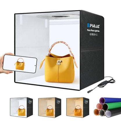Light Box Photography 20x20in, PULUZ Portable Photo Studio Light Box with 200 LED Lights ＆12 Color backdrops Professional Photography Lighting Tent Kit for Big Product Photography Lightbox - color: 19.7x19.7x19.7in