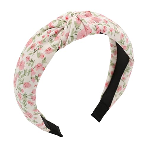 Knot Headband for Women,Fabric Flower Printed Knotted Non Slip Wide Headwear | Non Slip Womens Headbands | for Daily Wear Hair Styling Makeup Party Fall Spring Casual Gym Holiday