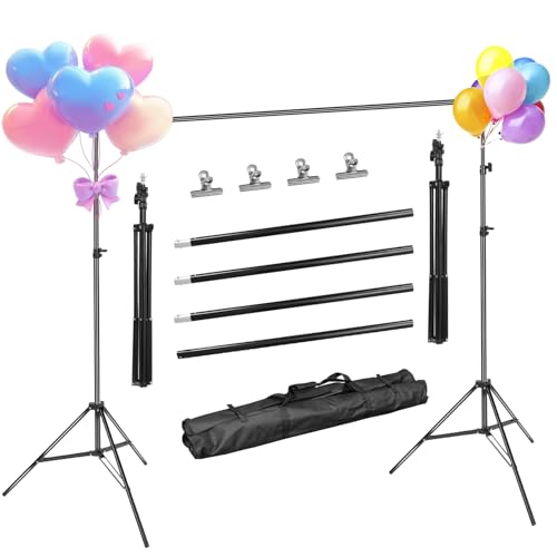 iMounTEK Backdrop Stand for Party, 6.5 * 9.84 ft Photographic Studio Photo Backgrounds Adjustable Photo Backdrop Stand Kits with a Carrying Bag Photo Backdrop Stand for Photography/Wedding - color: Black