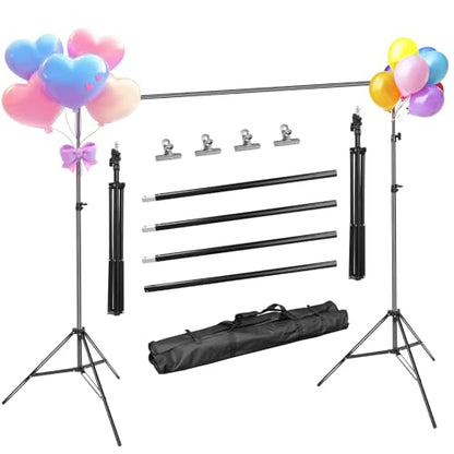 iMounTEK Backdrop Stand for Party, 6.5 * 9.84 ft Photographic Studio Photo Backgrounds Adjustable Photo Backdrop Stand Kits with a Carrying Bag Photo Backdrop Stand for Photography/Wedding - color: Black