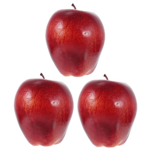 Homoyoyo 3pcs Artificial Red Delicious Fruit Models Lifelike Fake Photography Props for Home Decoration Table Centerpieces and Event Styling and Realistic Design