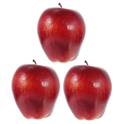 Homoyoyo 3pcs Artificial Red Delicious Fruit Models Lifelike Fake Photography Props for Home Decoration Table Centerpieces and Event Styling and Realistic Design
