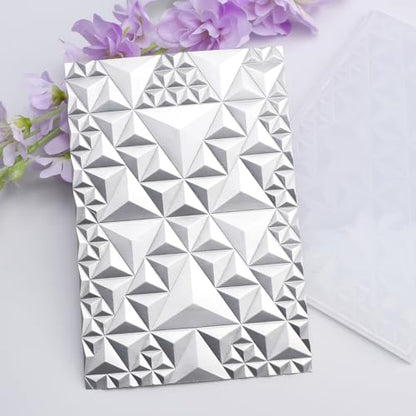 Briartw 3D Embossing Folder for Card Making Adding Textured Detail to Paper Crafting 6.3x4.5inch Clear Texture Plate Perfect for Heavyweight Cardstock (≥250gsm/92lb),Triangle Art Texture Template - color: Triangle Art