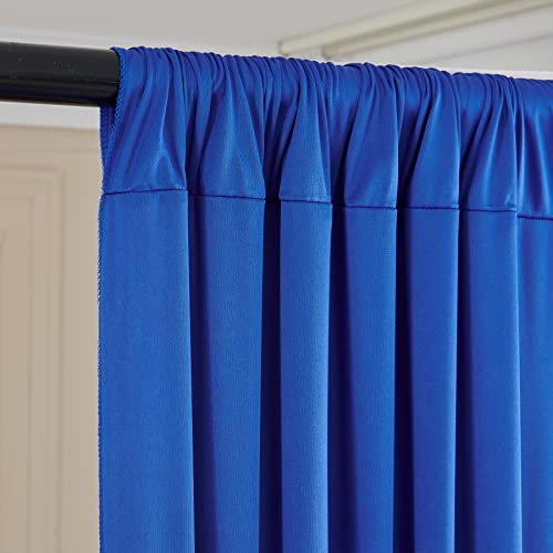 gogoparti Royal Blue and White Party Backdrop Curtains 10x10 Feet, 4 Panels Wrinkle-Free Polyester Drapes for Wedding, Baby Shower, Birthday Photography Background (2.5x10ft Each Panel) - color: Royal Blue+white, size: 60"W x 120"L (Pack of 4)