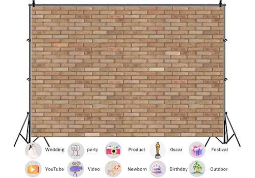 Warm Beige Tan Multi Tone Brick Wall Backdrop Clean Modern Masonry Pattern Background for Neutral Theme Party Decorations Home Wall Decor Photo Studio Props 6X4ft Fabric - size: 6X4ft