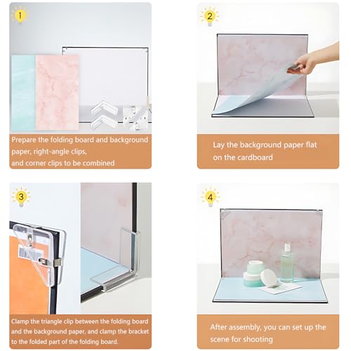 14Pcs 24Patterns Photo Backdrop Board, Small Product Photography Table Top Shooting with Light and Shadow/Acrylic Reflective Display Boards for Food Makeup Jewelry(16.5x11.5in)