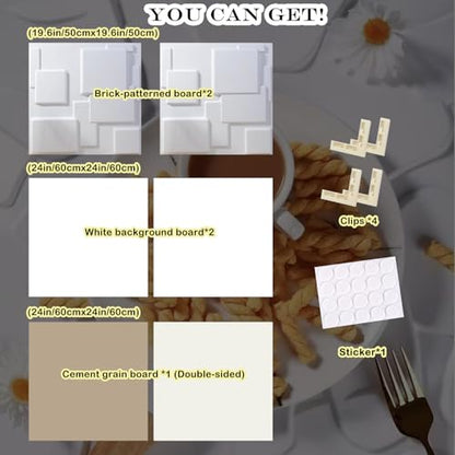 Large Photo Backdrop Board: 5PCS 8Patterns Product Photography Props for Food Jewelry, 3D Stereoscopic Background Table Top Small Shooting Kit (XL Size 24x24in)
