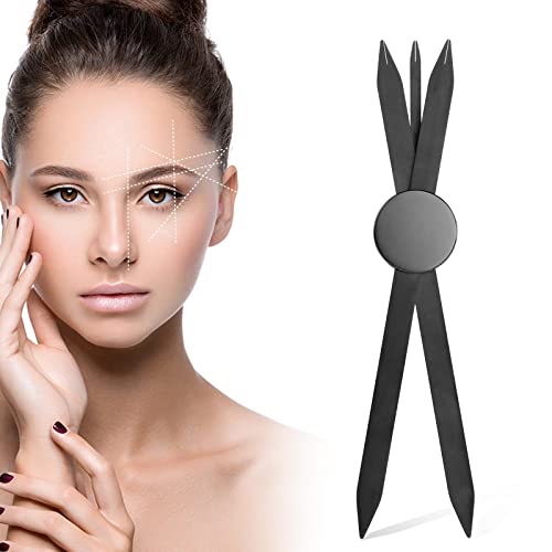 Charme Princesse Eyebrow Ruler Stainless Steel Tattoo Eyebrow Stencil Ruler Three-Point Positioning Permanent Eyebrow Makeup Measuring Symmetrical tool(Black) LB000249-1 - color: Black