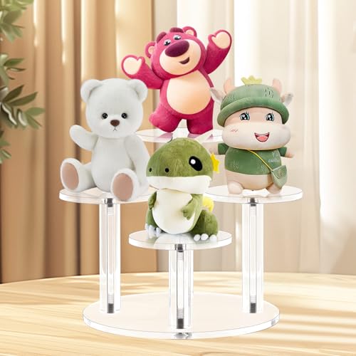 Jusalpha Acrylic Display Stand, 4 Tier Round, Clear Organizer for Jewelry, Funko POP Figures, Perfume, Cupcake, Countertop Decoration (4 Tier) - size: 4 Tier