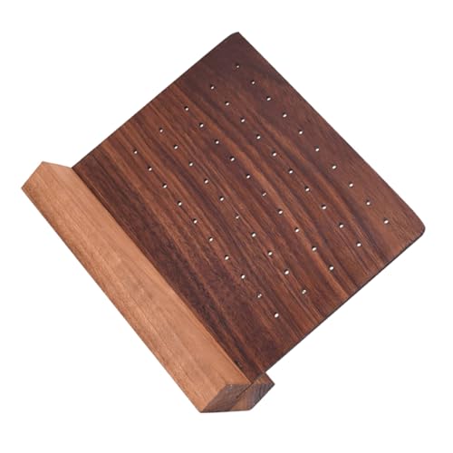 Sosoport Slot Earrings Display Stand Jewelry Storage Rack with Walnut Finish Compact Lightweight Prop for Vanity Desk Organizer for Earrings Display and Gift Random Color