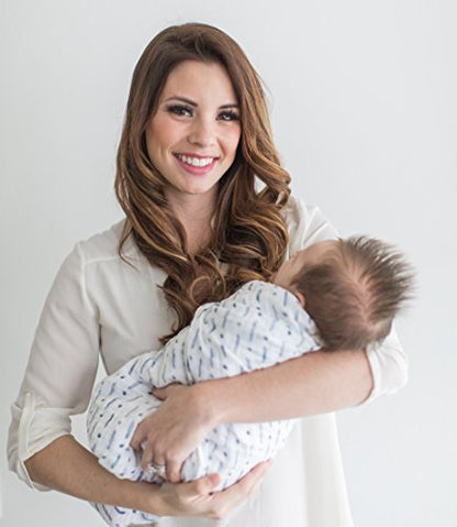 SwaddleDesigns Cotton Muslin Swaddle Blankets, Set of 4, Receiving Blankets for Baby Boys & Girls, Best Shower Gift, 46x46 inches, Denim Indigo - color: Denim Indigo