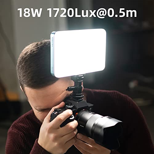 VILTROX 18W 2800K-6800K CRI 95+ On Camera LED Panel Video Light, 1800LUM Smartphone Control LED Key Light, Dimmable Photography Fill-in Lamp 10 Lighting Effects for Photography YouTube Tiktok - size: 18W CCT & Bluetooth