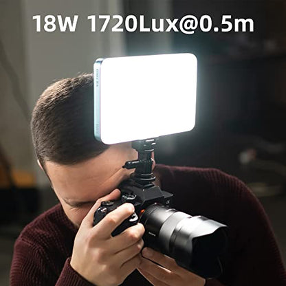 VILTROX 18W 2800K-6800K CRI 95+ On Camera LED Panel Video Light, 1800LUM Smartphone Control LED Key Light, Dimmable Photography Fill-in Lamp 10 Lighting Effects for Photography YouTube Tiktok - size: 18W CCT & Bluetooth