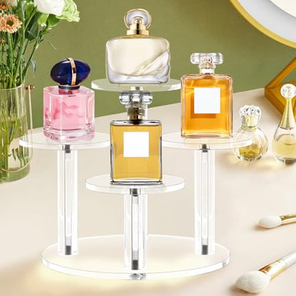 Jusalpha Acrylic Display Stand, 4 Tier Round, Clear Organizer for Jewelry, Funko POP Figures, Perfume, Cupcake, Countertop Decoration (4 Tier) - size: 4 Tier