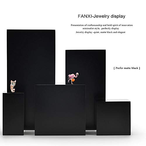 Oirlv Solid Wood Minimalism Style Jewelry Display Stand Showcase Jewelry Organizer Black Square Holder (SM05304) - color: SM05304