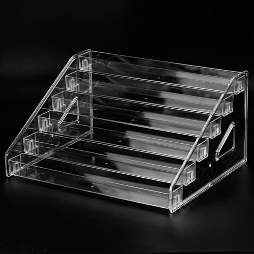 SUTOKAKA Nail Polish Organizer Clear Acrylic Eyeglasses Display Holder Essential Oil Storage Rack Makeup Stand Tray - 6 Layer - color: Clear-Big-6 Layer, size: 12.2*10.04*6.3 Inch