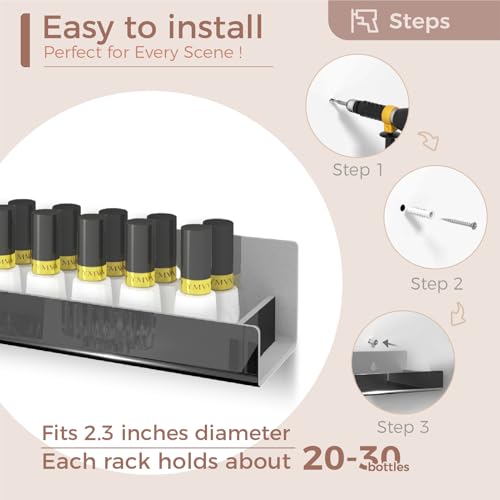 4 Pack 15 Inch Black Reflective Acrylic Shelves, Black Floating Shelves, Modern Sunglasses Essential Oil Picture Ledge Display Toy Storage Shelf - color: 15in-black Mirror