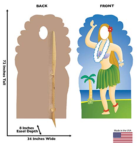 Cardboard People Hula Girl Stand-in Life Size Cardboard Cutout Standup - color: Hula Girl