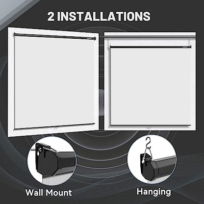 RAUBAY Retractable Pull Down White Screen Backdrop - 78.7" x 86.6" Collapsible Wall-Mount Background for Professional Video Production, Photography, TikTok and Video Conferencing - color: White, size: Wider(78.7 X 86.6in)