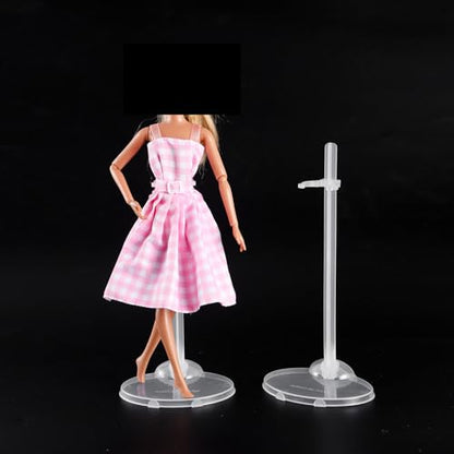 E-TING Transparent Dolls Holder Stand Support for 9inches-12inches Dolls - Pack of 10