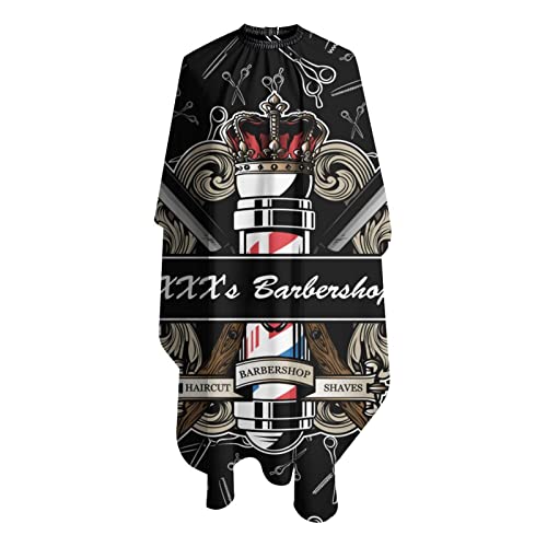 Custom Waterproof Barber Cape Personalized Text Barber Shop Salon Cape for Men Customized Hair Cutting Cape - color: Barber Style-2